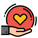 Caring Hand Holding Heart Shape Icon